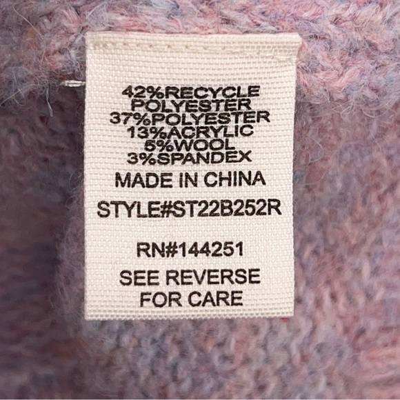 Large Jessica Simpson Pink Fuzzy Knit Cropped Sweater Long Sleeve Comfortable - Picture 12 of 13